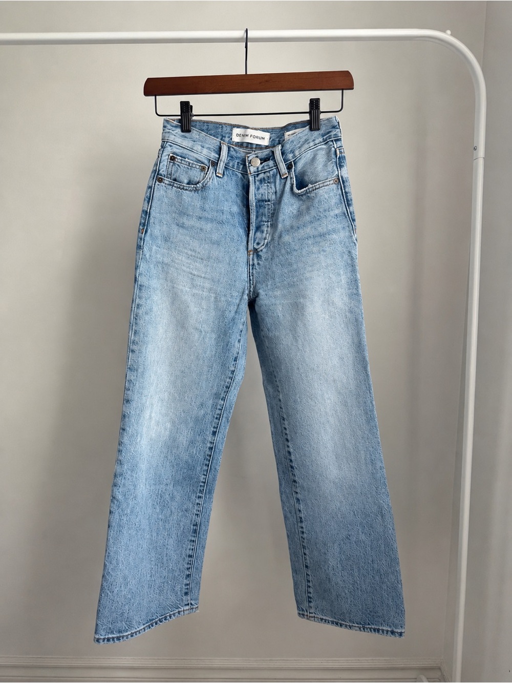 Aritzia Denim Forum Farrah Jean - Light Blue High-Rise Wide Leg Jeans